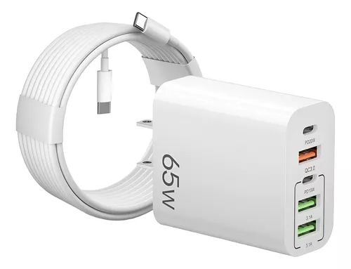 65w 5 En 1 Carga Rápida Cable Tipo C + Cargador 1.5m Pd20w